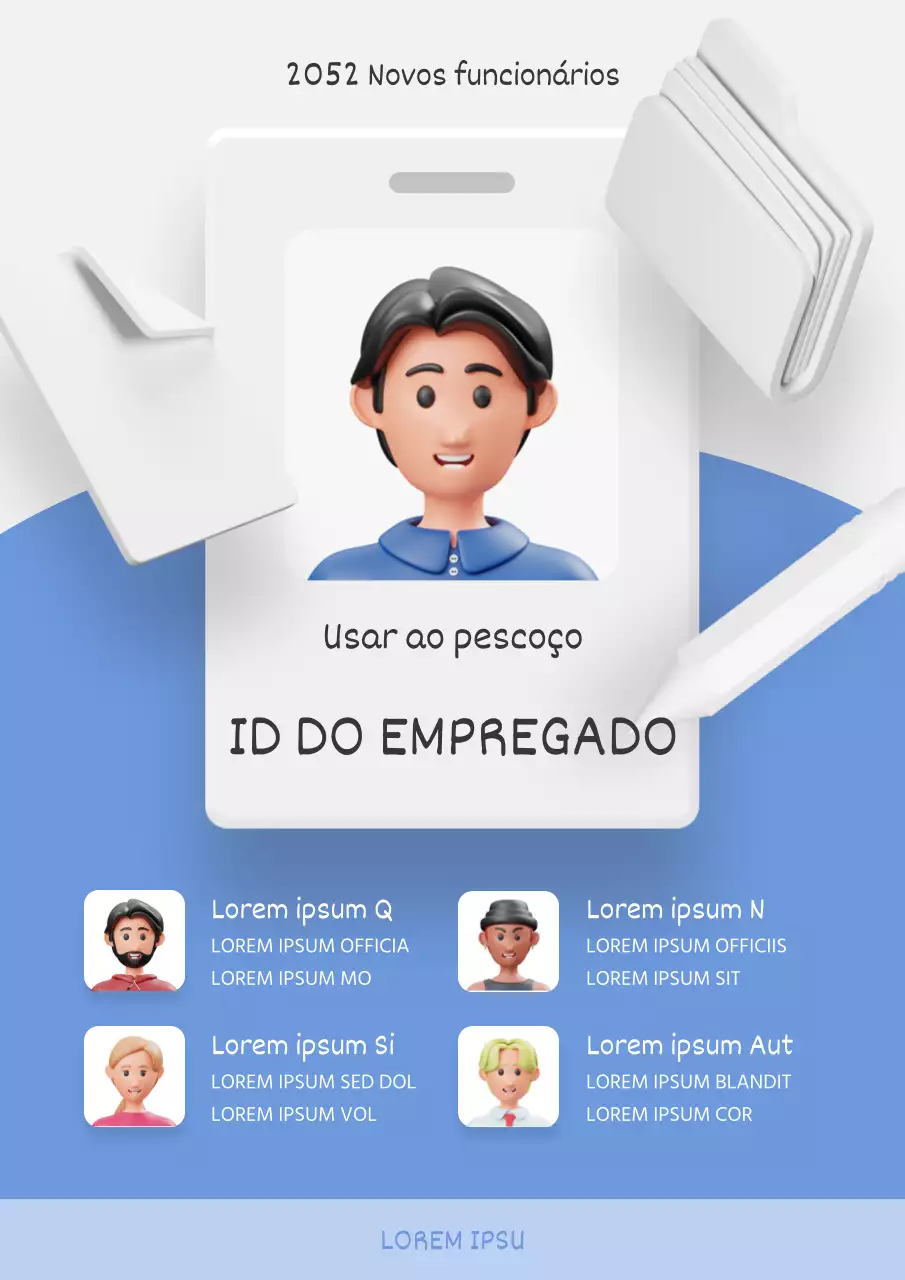 Anúncio de emprego aberto moderno em azul claro e cinzento