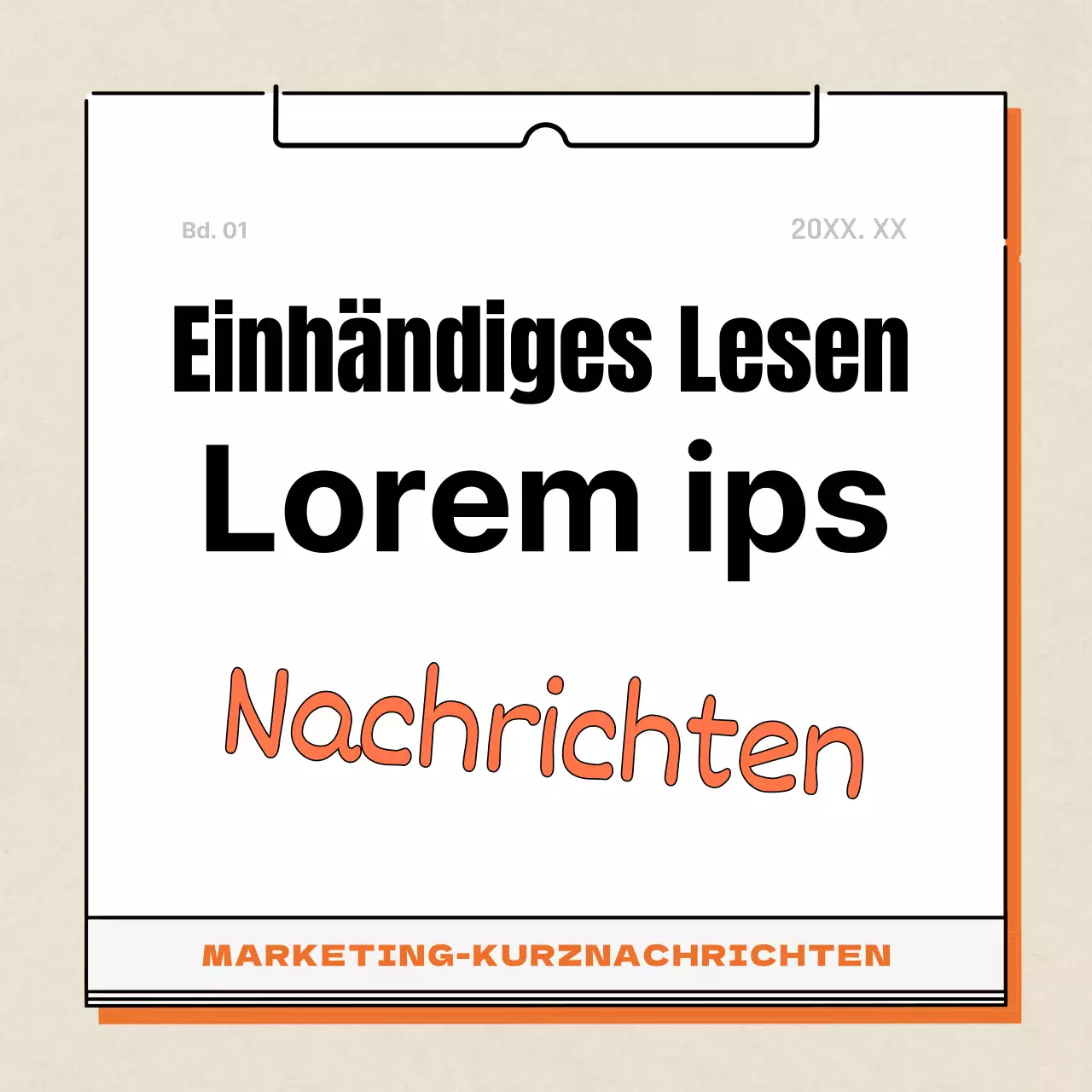 Orange und weiß, modern und sauber, Hervorhebung von Marketinginformationen