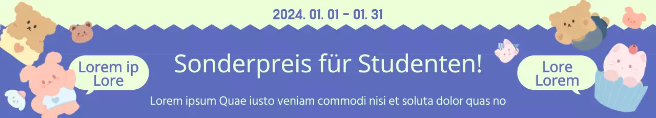 Ausgefallene Waren mit niedlichen Figuren bei Rabattaktionen für Studenten