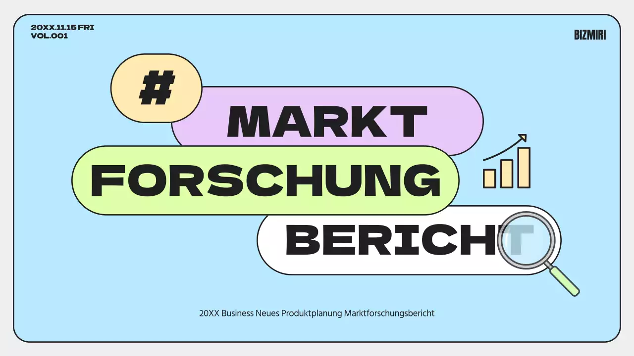 Einfache, regenbogenfarbige Marktforschungsberichte