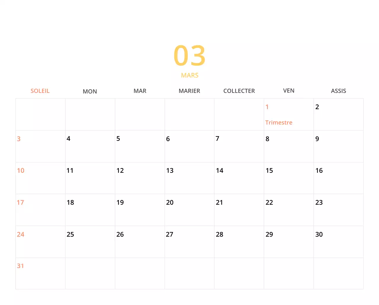 Calendrier de bureau illustré vert sur le thème de la famille