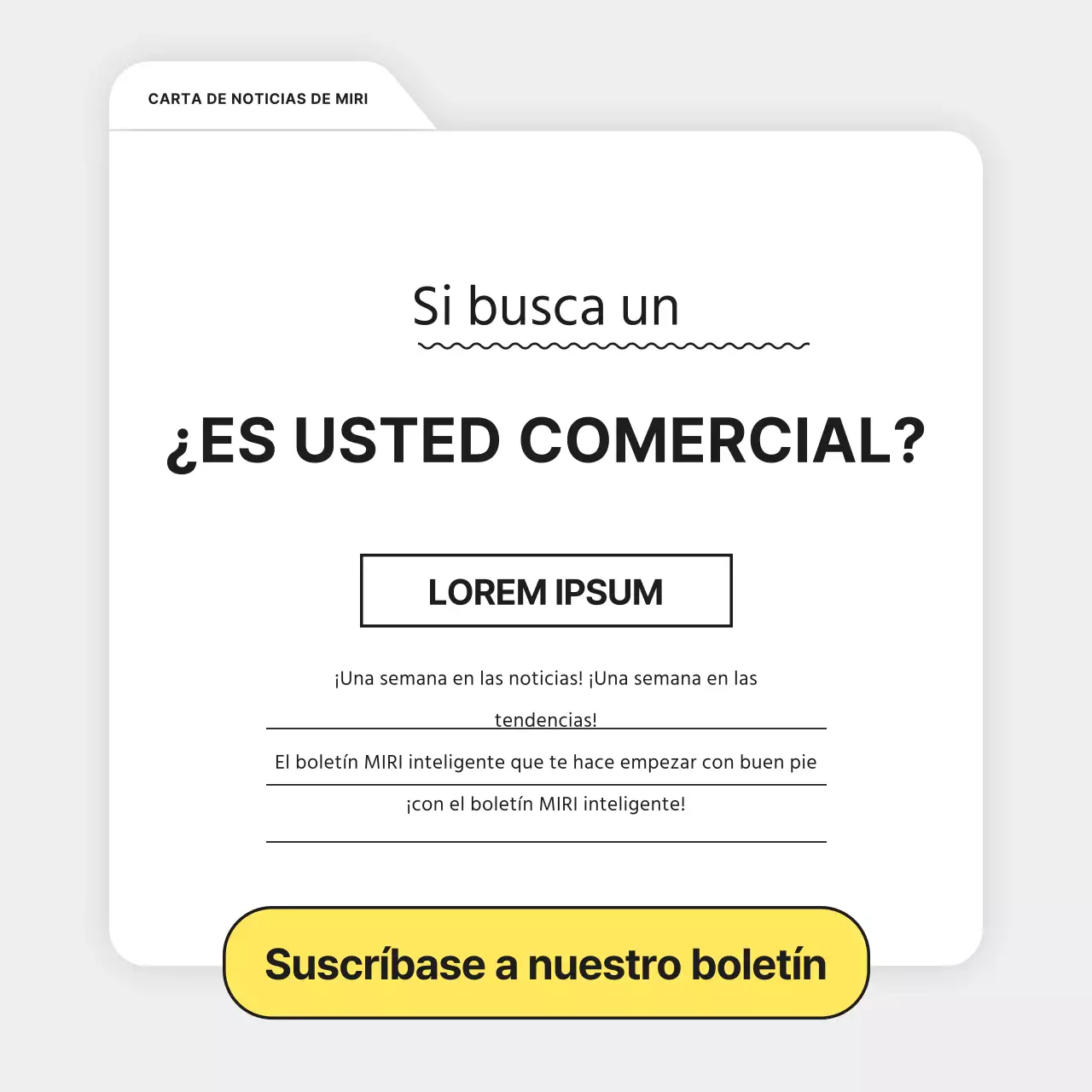 Informe gris y sencillo sobre el boletín de marketing