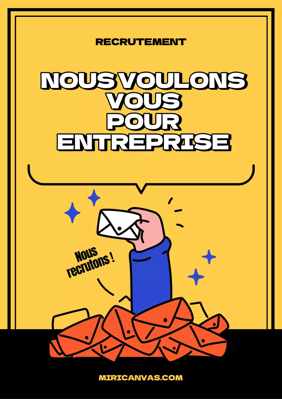 Annoncer les emplois de l'entreprise avec une touche de jaune et de bleu
