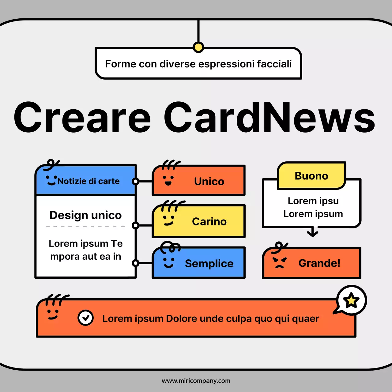 Simpatiche sagome di personaggi in arancione e blu: schede concettualiNews Kit