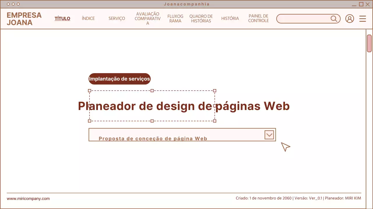 Resumo do design de uma página Web simples em bege e branco