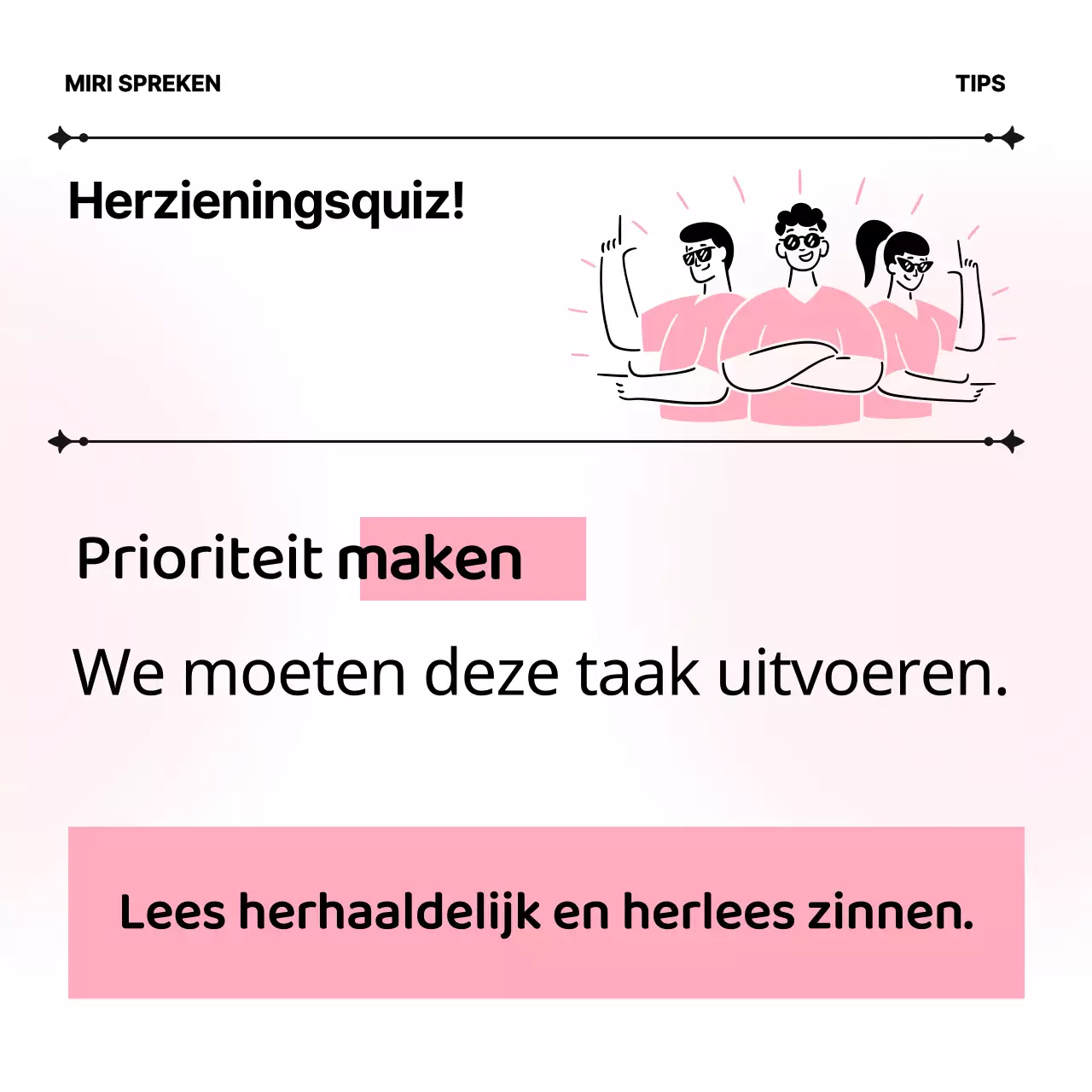Minimalistisch lesmateriaal zakelijk Engels in roze en wit