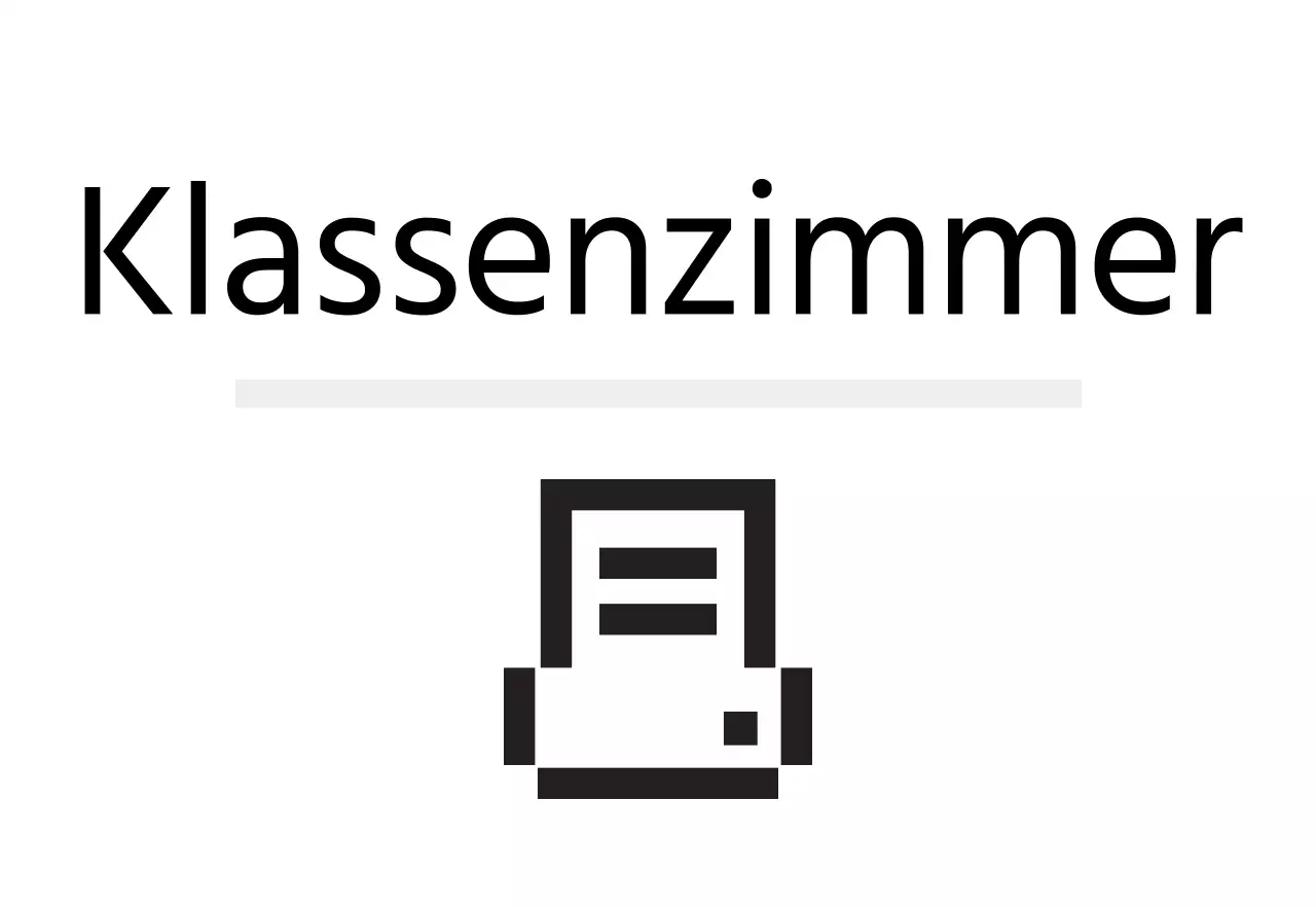 Einfache Beschilderung mit digital wirkenden Symbolen und Platzhaltertext