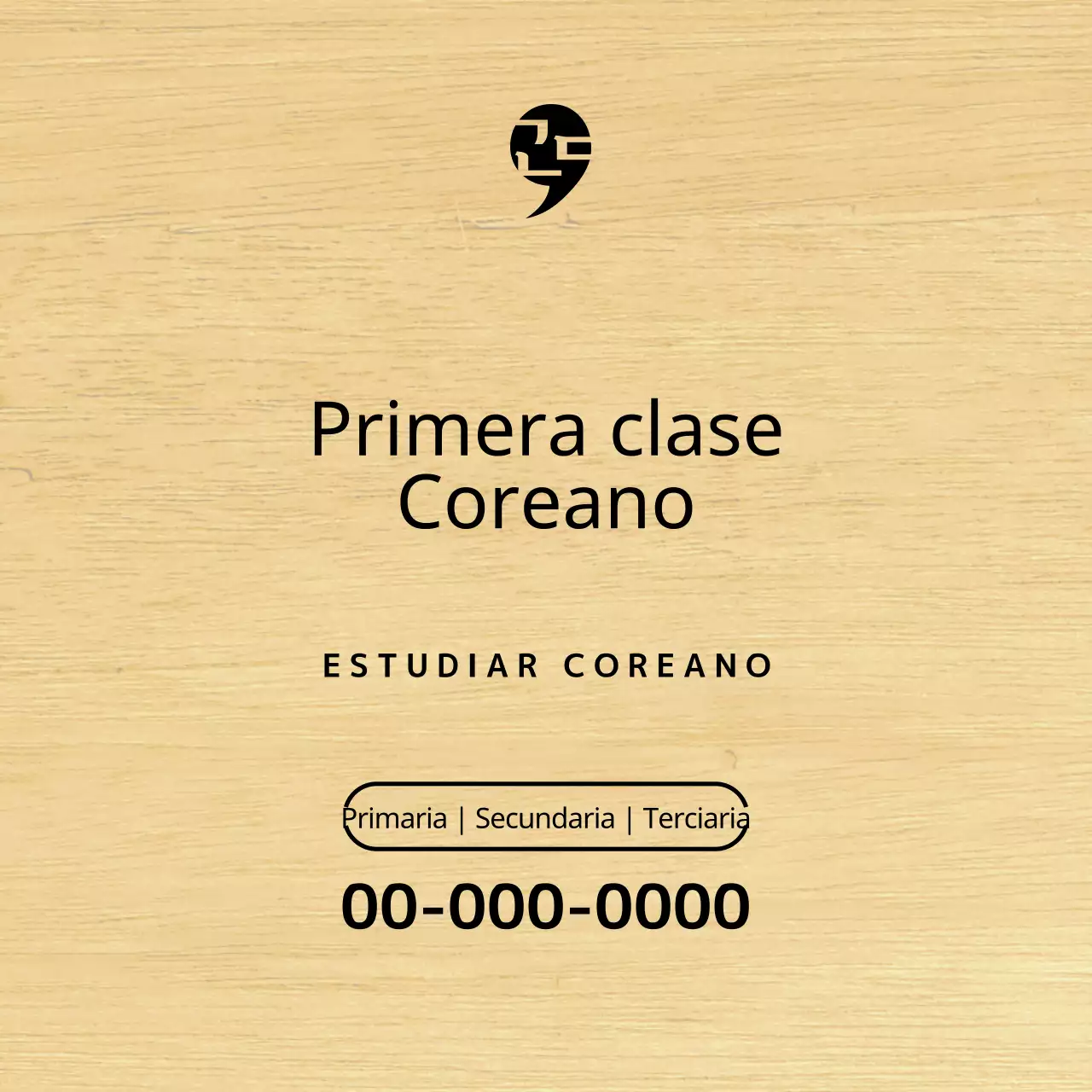 Diseño de una escuela de idiomas con un logotipo negro y sencillo