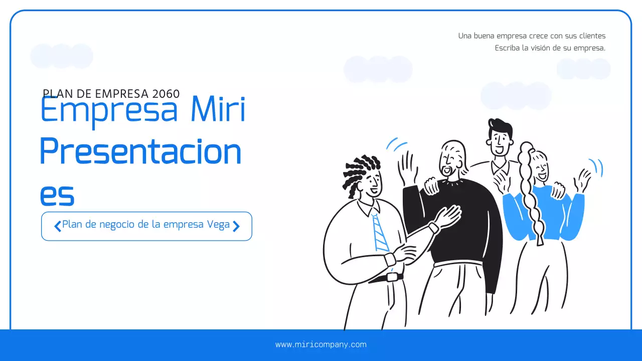 Un sencillo plan de negocios en azul claro y azul