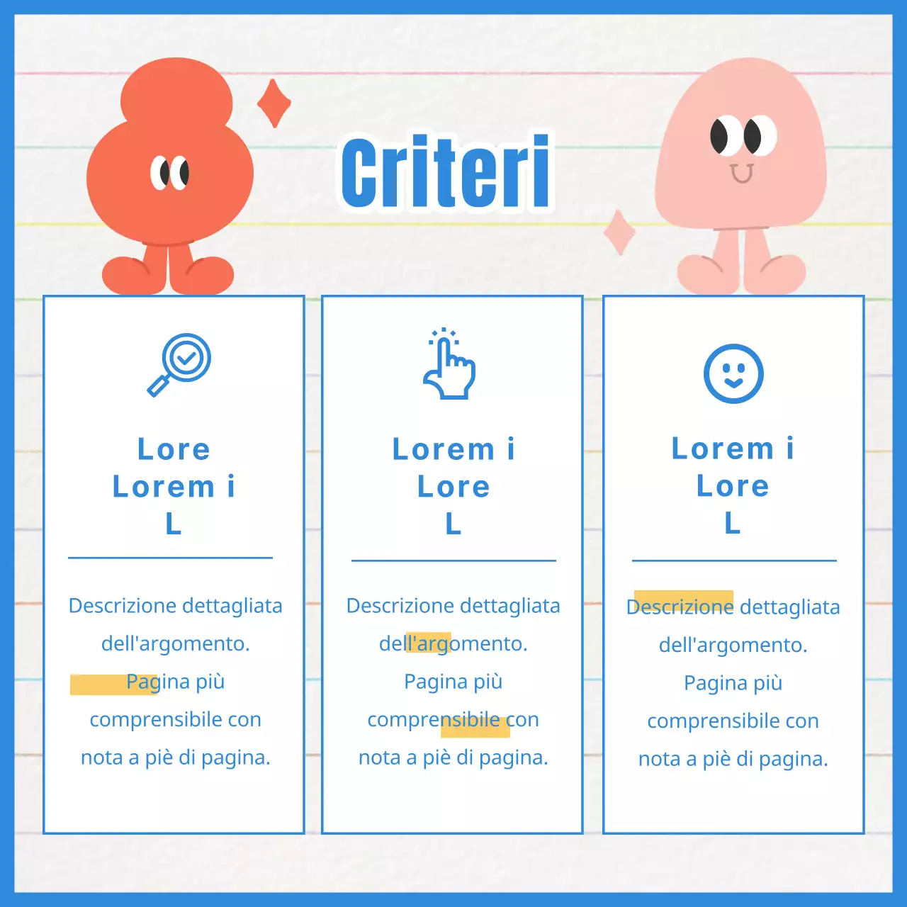 Promuovere un concorso a carattere minimalista giallo e blu
