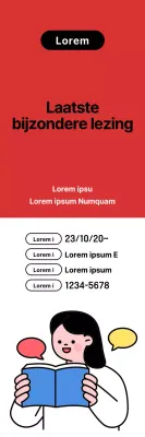 Maak reclame voor eindexamenspecials met contrasterende rode en witte highlights