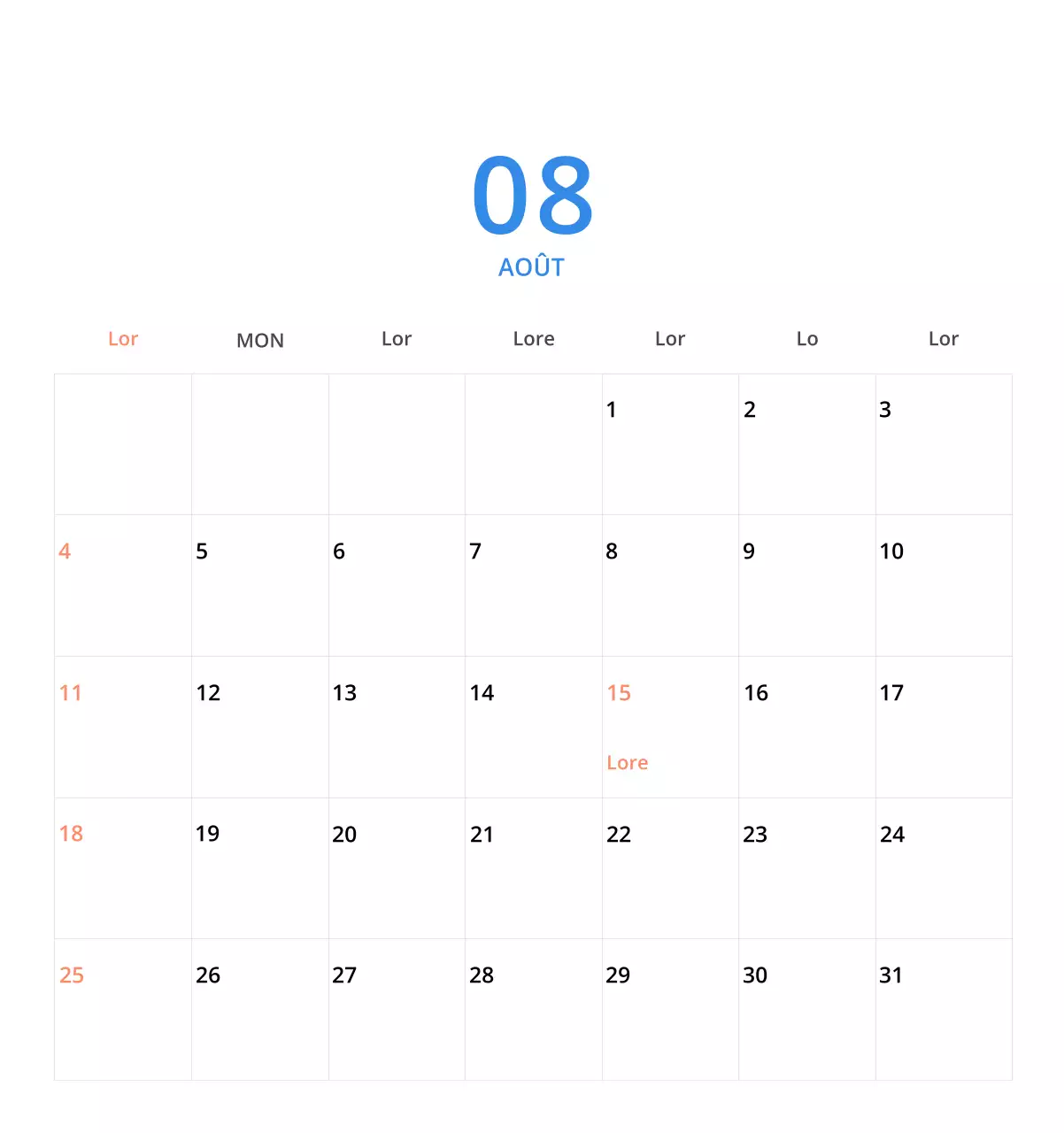 Calendrier de bureau illustré vert sur le thème de la famille