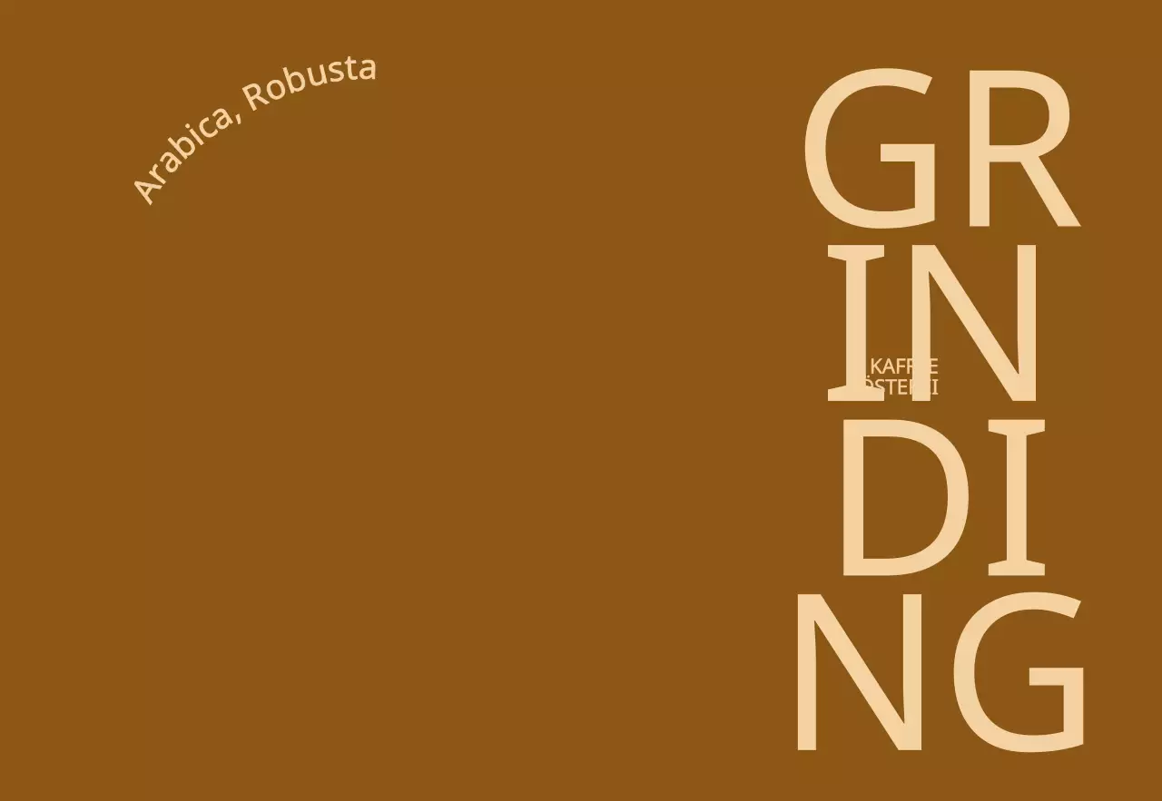 Werbung für ein Café mit einem einfachen, gehobenen Konzept in braunem und beigem Text.