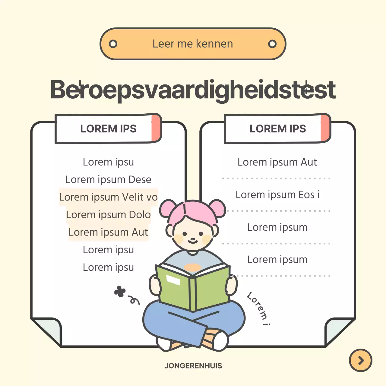 Een schattig geel en chartreuse loopbaanadviescentrum promoten