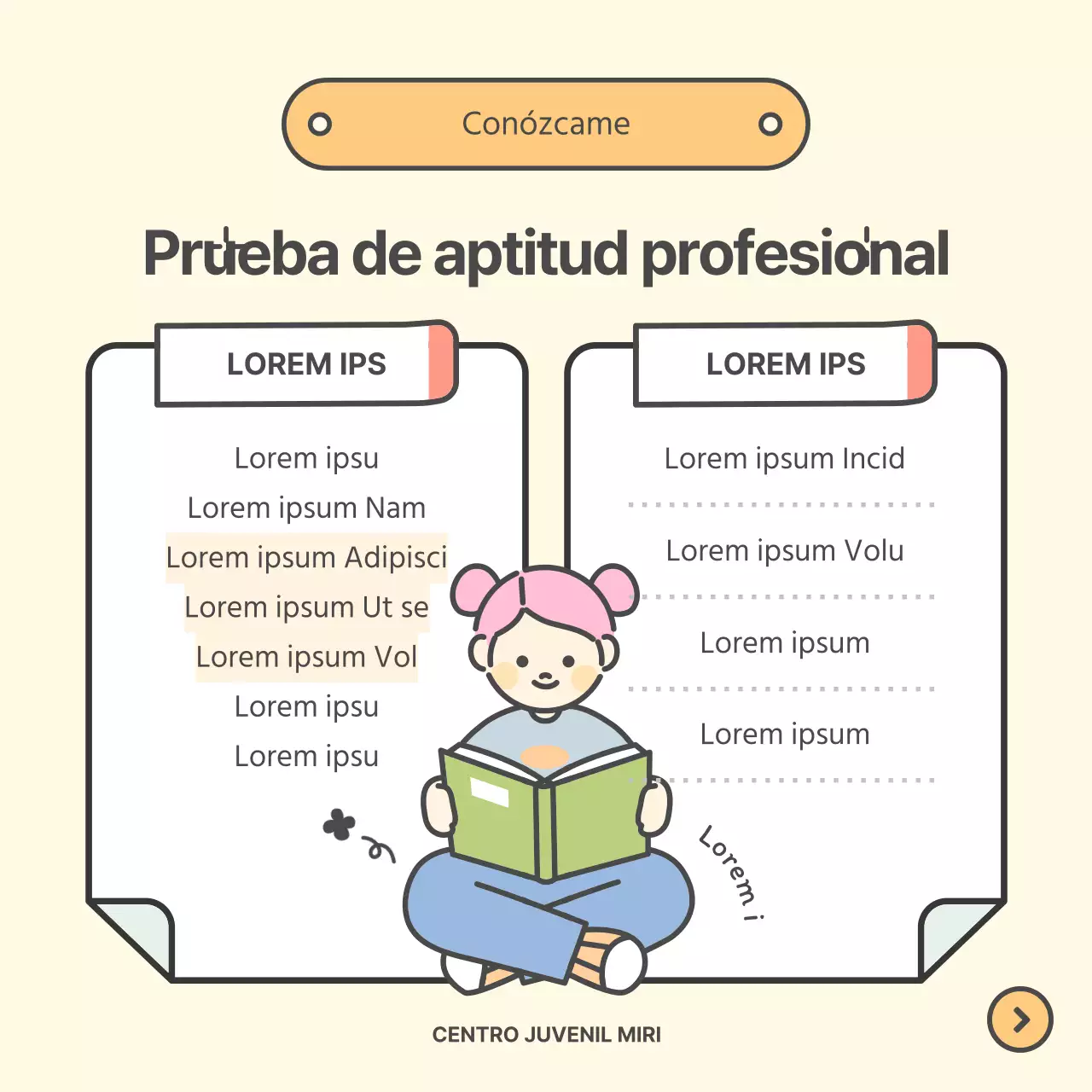 Promover un bonito centro de orientación profesional amarillo y chartreuse