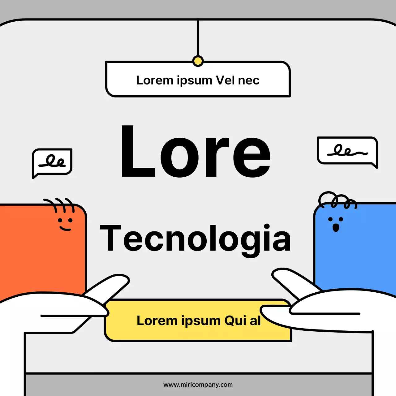 Simpatiche sagome di personaggi in arancione e blu: schede concettualiNews Kit