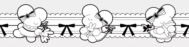 Objets décoratifs avec illustrations en noir et blanc de mignonnes souris