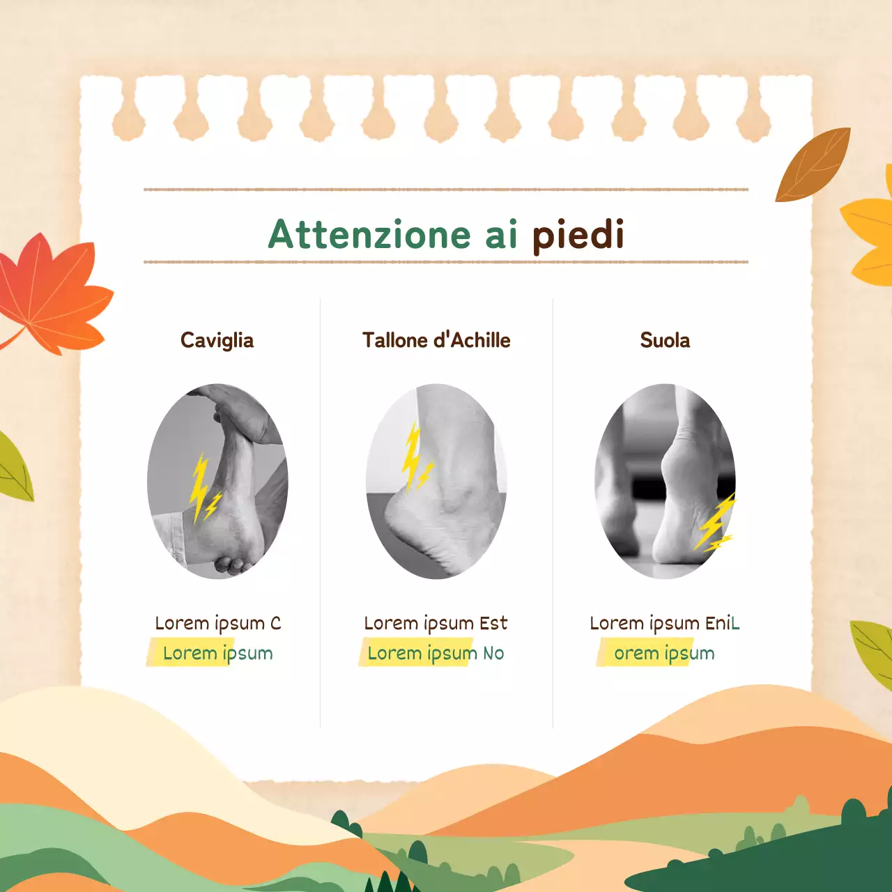 Promuovere precauzioni moderne ed essenziali per l'escursionismo autunnale in arancione e beige