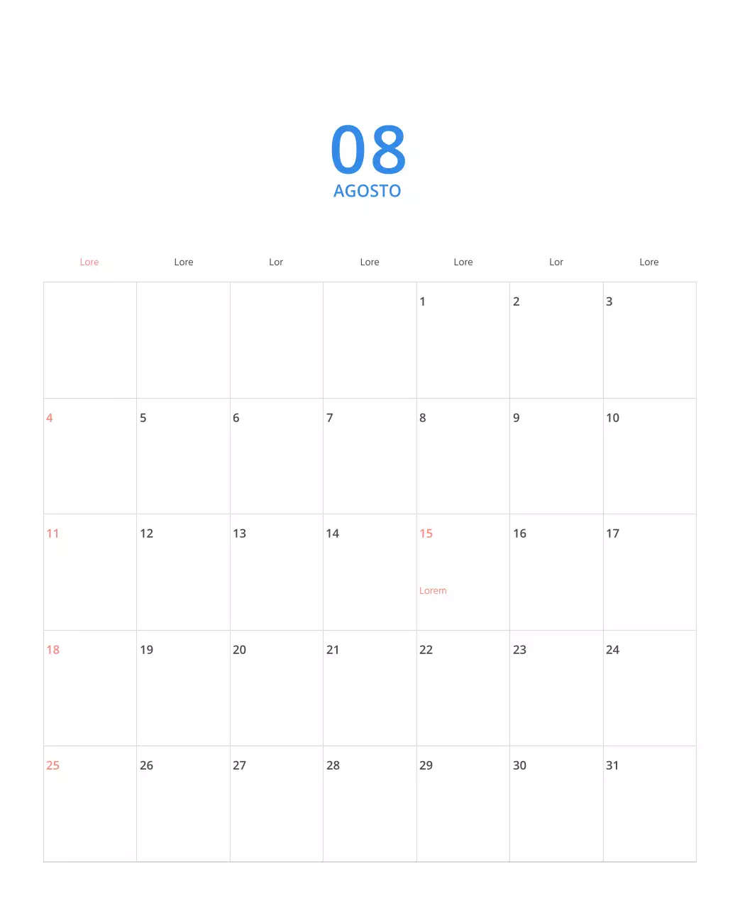 Calendario illustrato multicolore