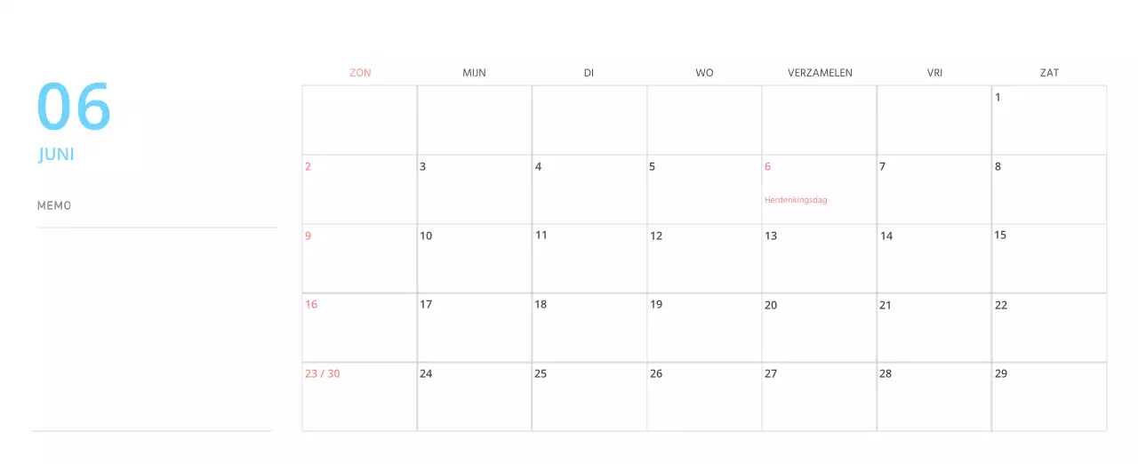 Schattige geïllustreerde groene bureaukalender met familiethema