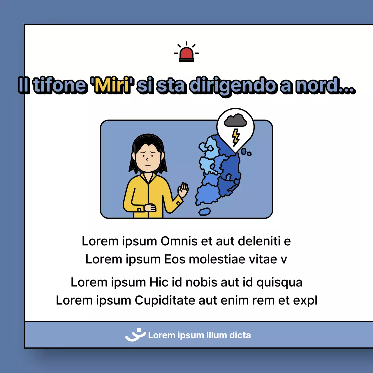 Un post su come affrontare i danni da tifone in blu e giallo