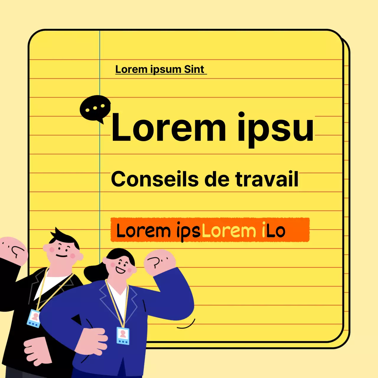 Conseils de base et branchés sur la vie de l'entreprise pour les nouveaux embauchés, en jaune et bleu clair Matériel de formation