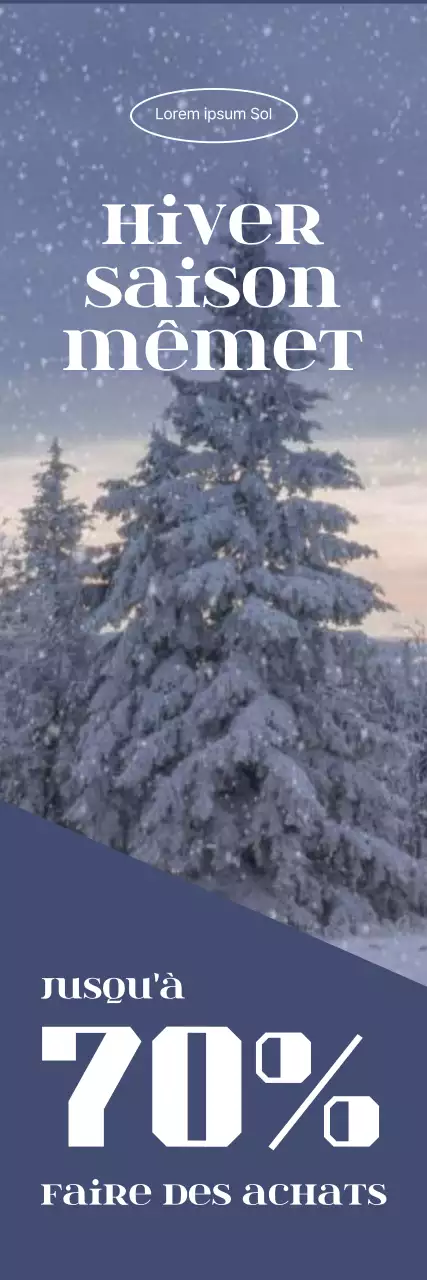 Bannière pour les soldes d'hiver sur fond hivernal
