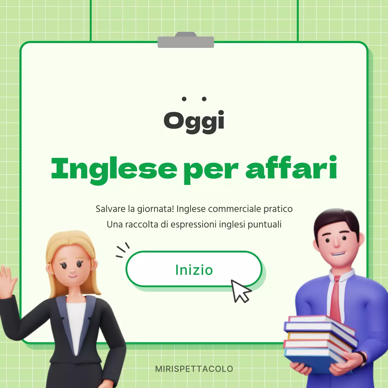 Inglese commerciale moderno in verde