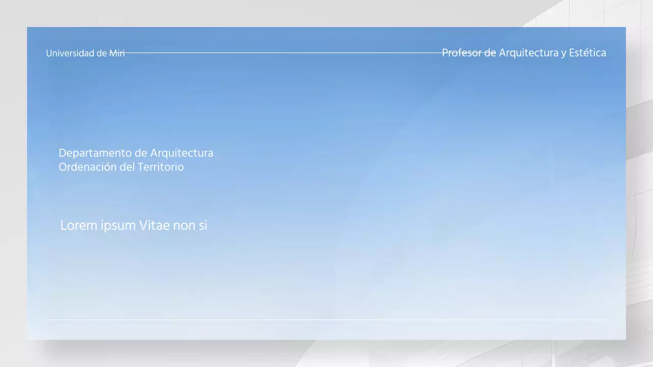 Orientación del curso mediante una foto con un degradado azul claro y blanco