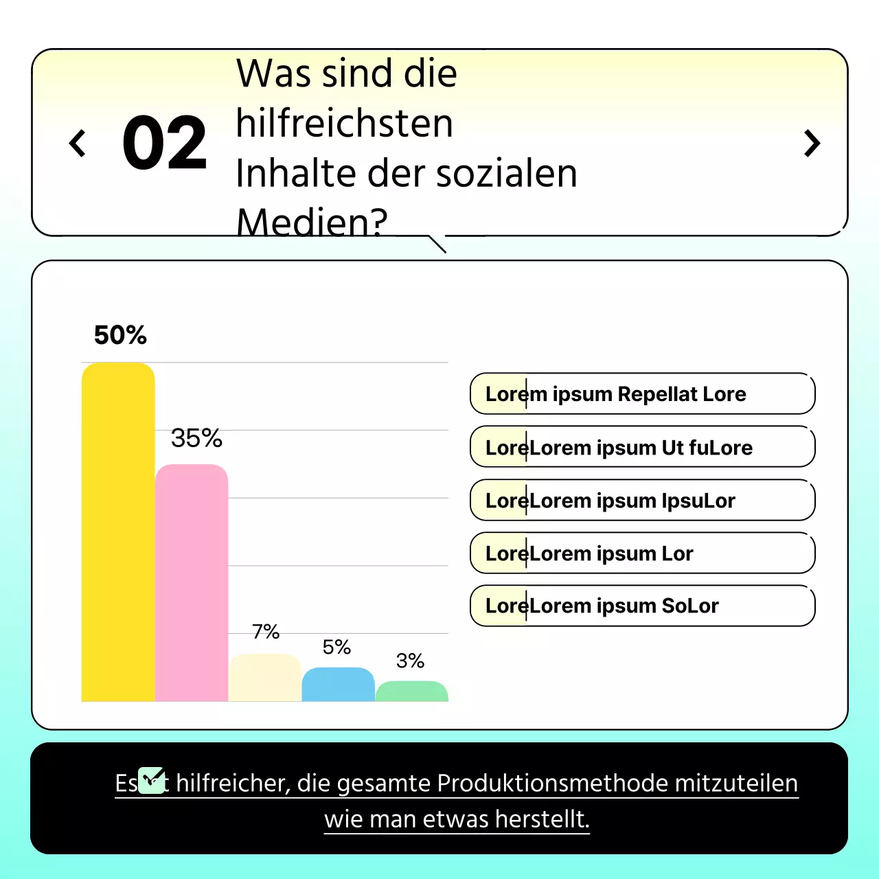 Farbverlauf gelb und hellblau für saubere Umfrageergebnisse