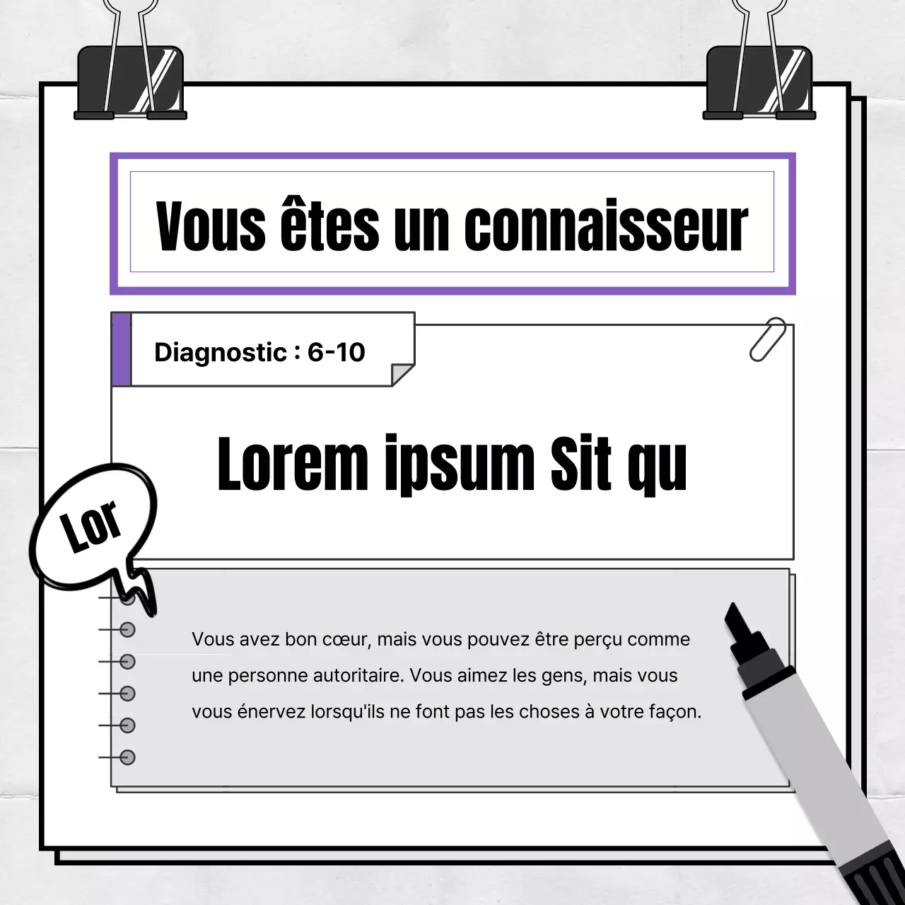Un simple poste de test diagnostique bleu et blanc à la noix