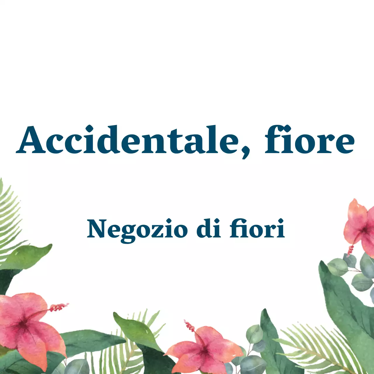 Fiori accidentali in colori tenui Una semplice insegna con testo del negozio di fiori e illustrazioni floreali.