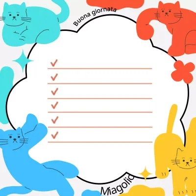 Post-it con immagini di gatti colorati