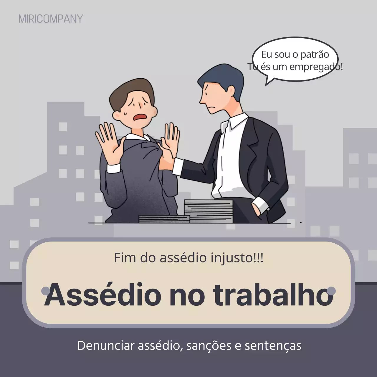 Um guia para denunciar o assédio no local de trabalho em azul-marinho e cinzento vintage
