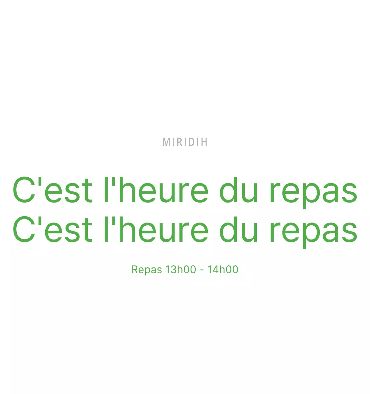 Calendrier de bureau illustré vert sur le thème de la famille