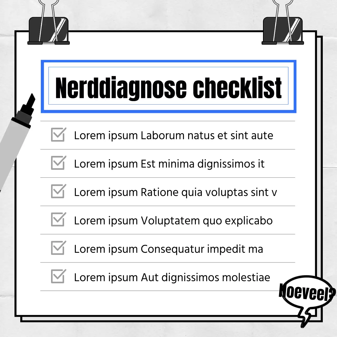 Een eenvoudige blauw-witte diagnostische testpost