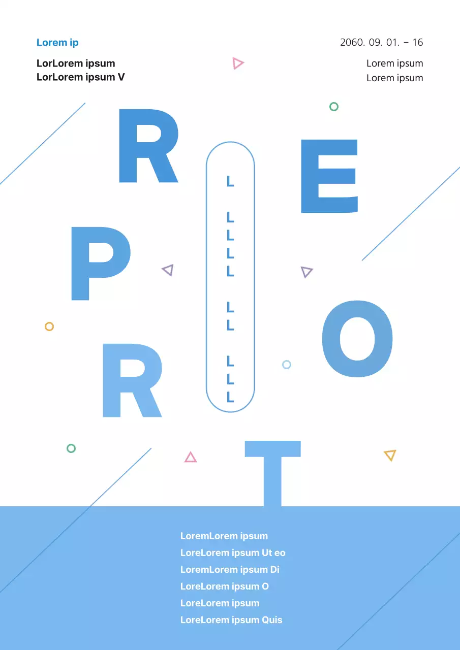 Portada sencilla en azul claro y azul para informe de trabajo universitario