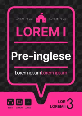 Concetto di bolla vocale nera e viola Testo scolastico in lingua inglese
