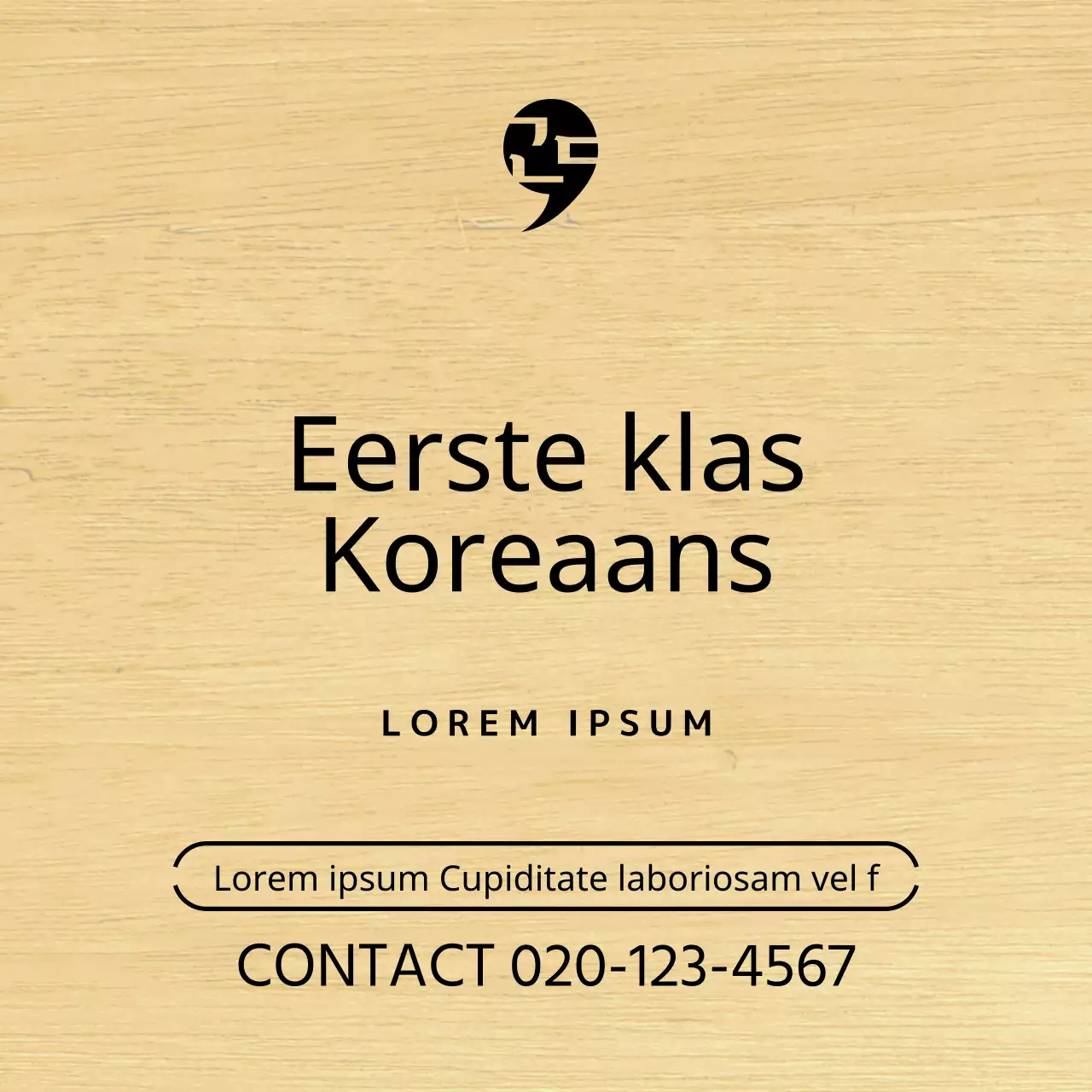 Ontwerp van een taalschool met een zwart en eenvoudig logo