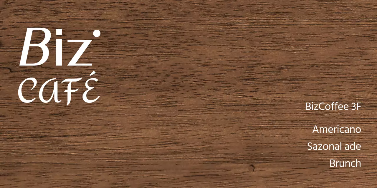 Uma placa de madeira simples para café com contas, com texto relacionado com o café e formas ilustradas