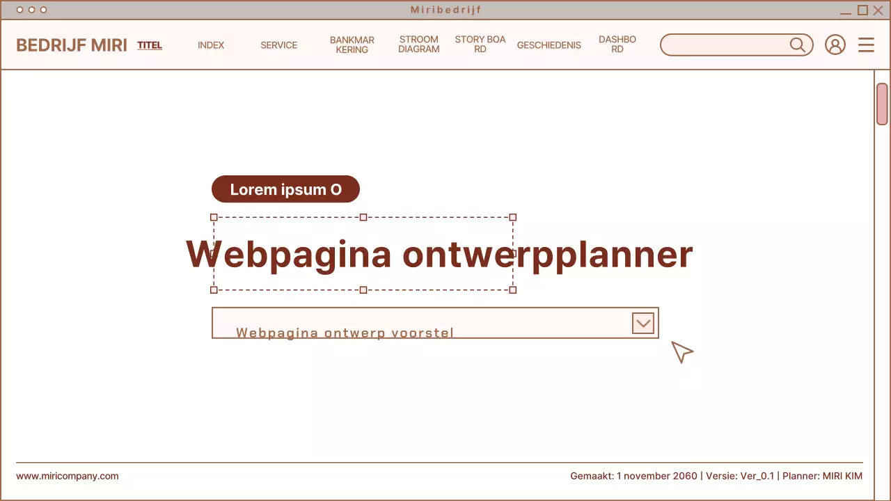 Eenvoudig ontwerp voor webpagina in beige en wit