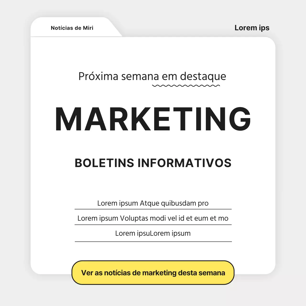 Relatório de boletim informativo de marketing simples e cinzento