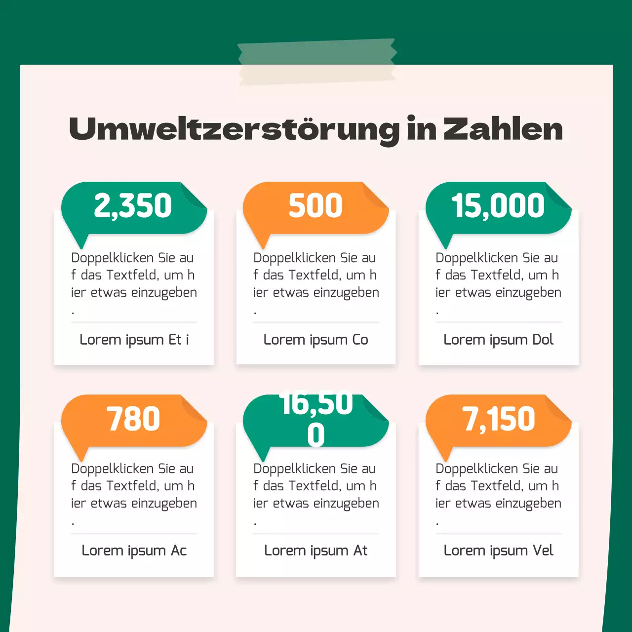 Ein süßes orange-grünes Aufkleberkonzept für die Umwelt CardNews