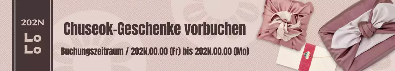 Ein festlicher, traditioneller Leitfaden in Rosa- und Brauntönen für die Vorausbuchung