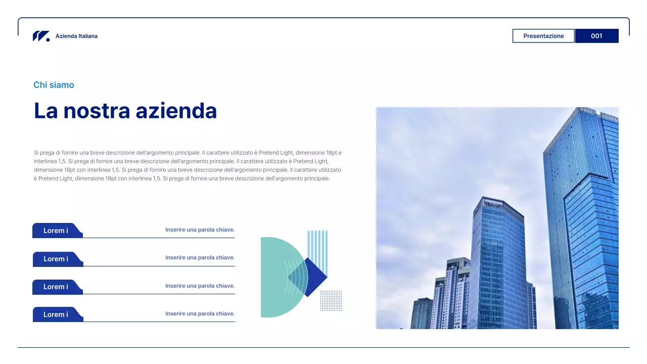 Relazioni aziendali geometriche in blu