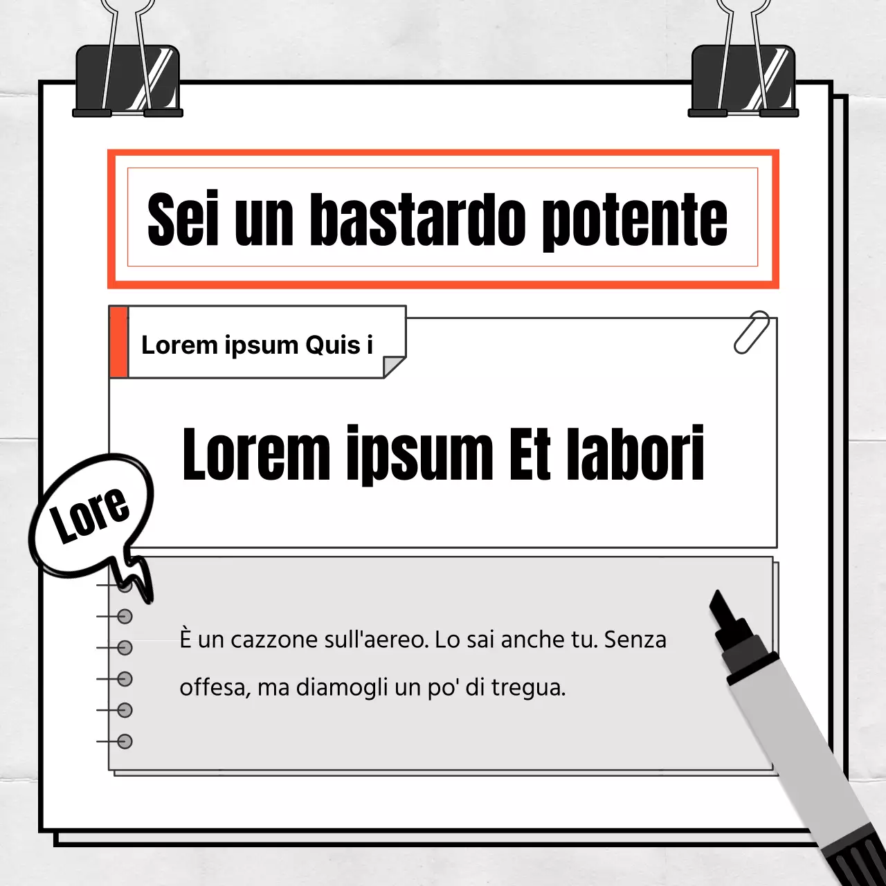 Un semplice post di test diagnostico blu e bianco di tipo goofy