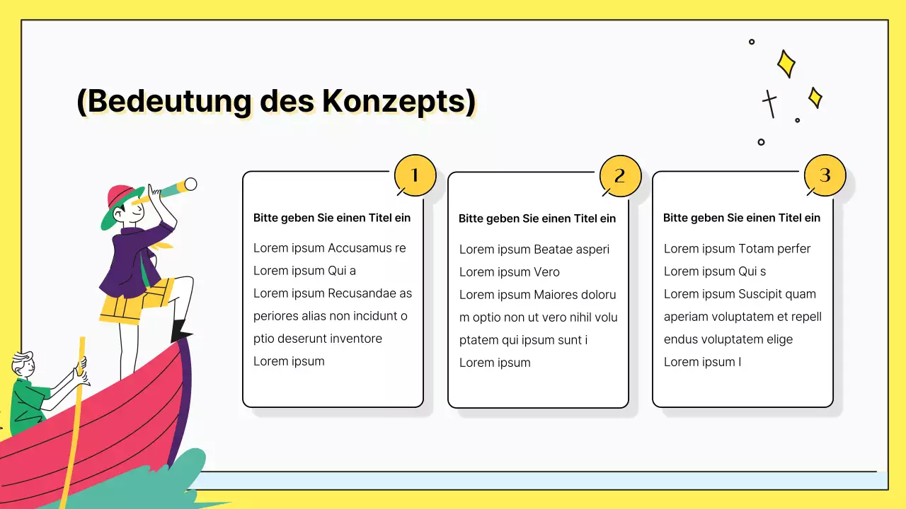 Konzeptvorschläge illustriert durch niedliche Elo-Pastellfiguren
