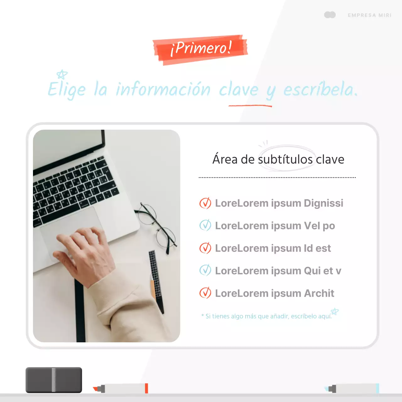 Explica cómo hacer un bonito resumen en azul claro y blanco