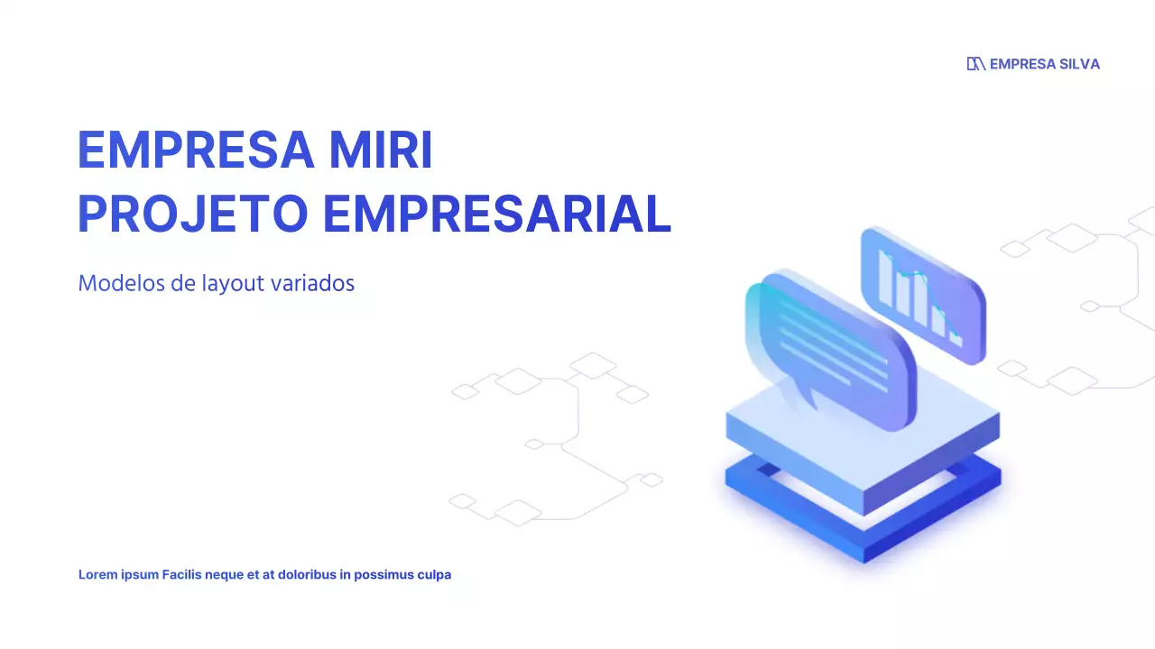 Branco e azul para um visual empresarial simples