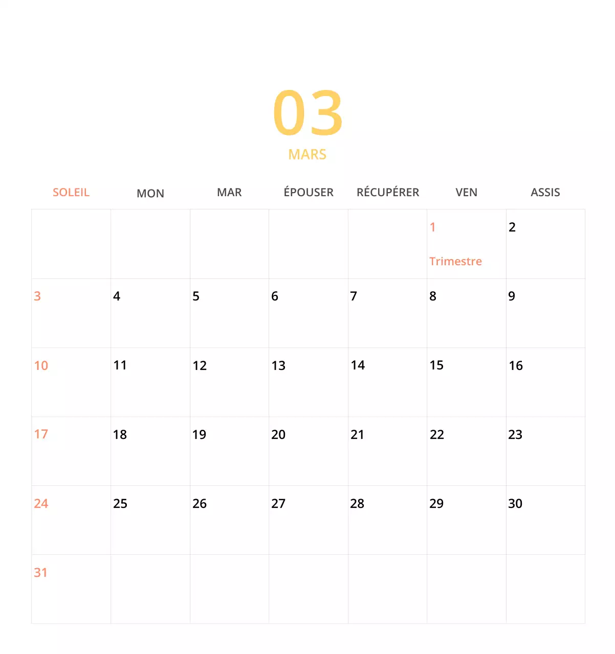 Calendrier de bureau illustré vert sur le thème de la famille